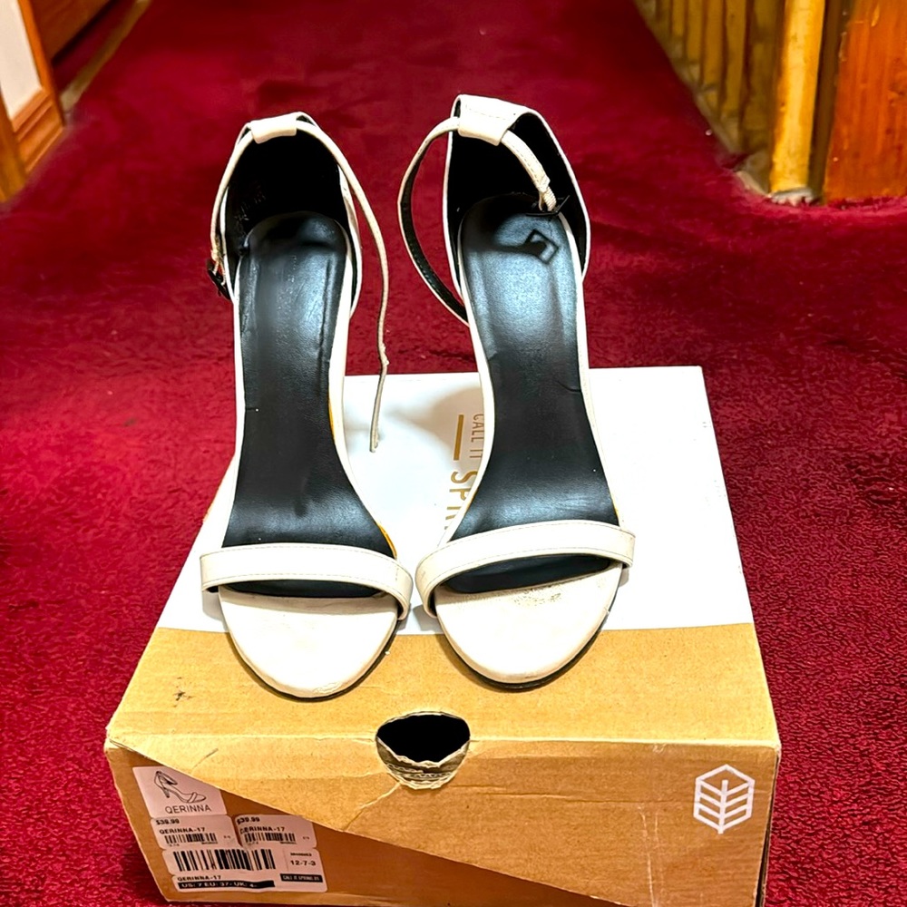 Call It Spring Qerinna White Strappy Heeled Sandals
